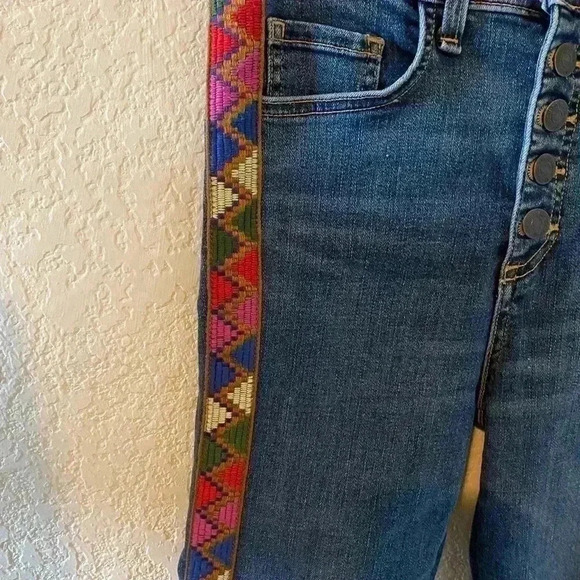 Veronica Beard Carolyn Tuxedo Striped Baby 10” Boot Jeans Size 26 - Picture 7 of 10